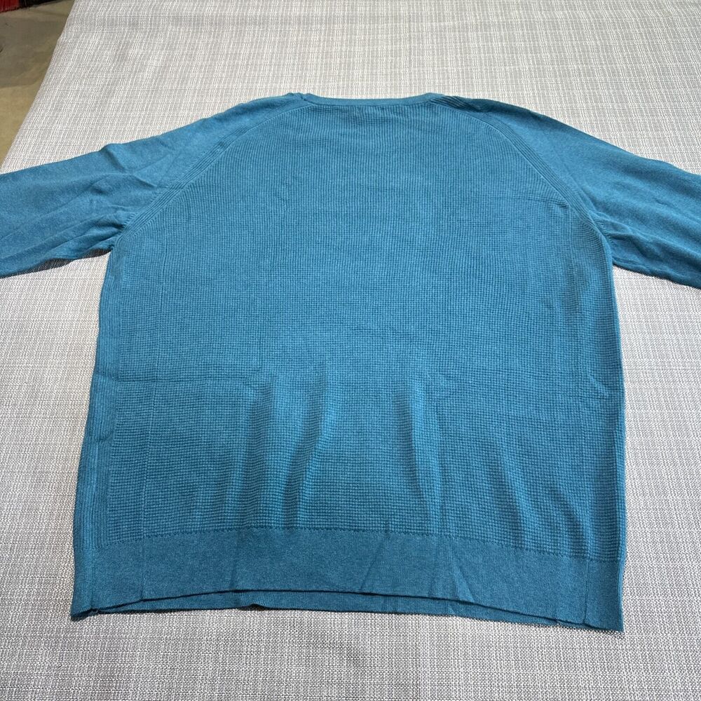 Cutter Buck Crewneck Sweater 3XL‎ Tall Teal Thermal Casual Layering Lounge - Picture 3 of 9